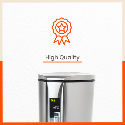 Bathla Silver Stainless Steel Step Bin For Home(35 Ltrs)